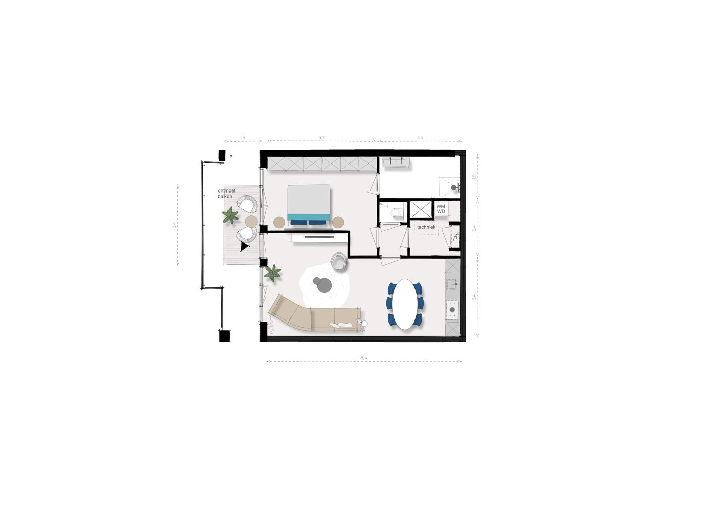 Foto 10 van 2-kamer (Bouwnr. D.02.13)