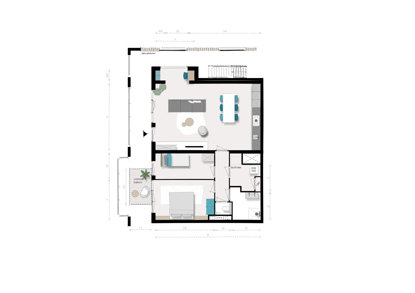 Foto 14 van 3-kamer (Bouwnr. D.02.14)