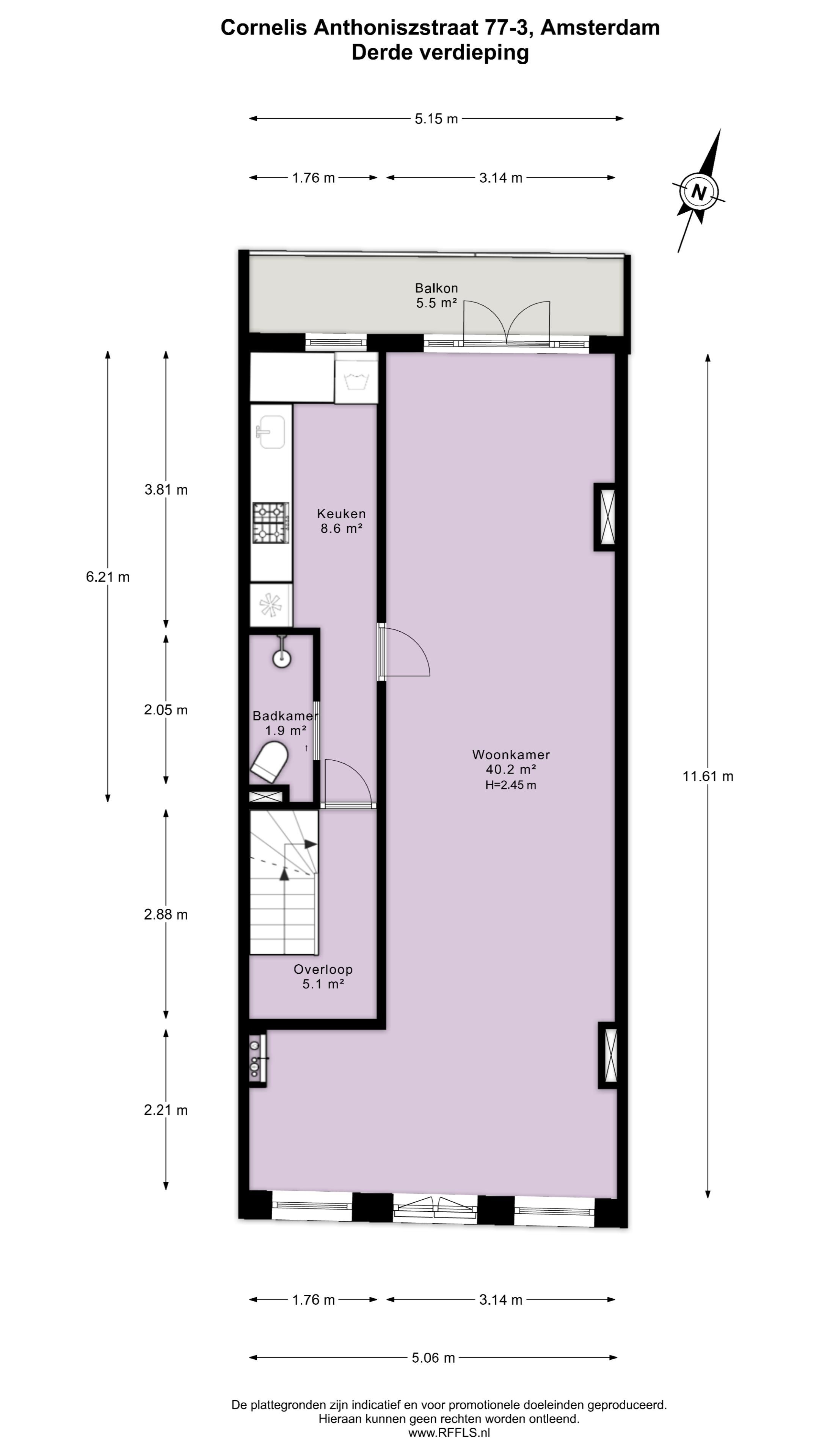 Foto 42 van Cornelis Anthoniszstraat 77-3