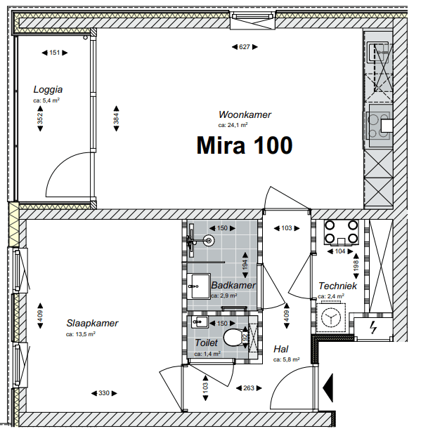 Appartement te huur: Mira 100, Veldhoven