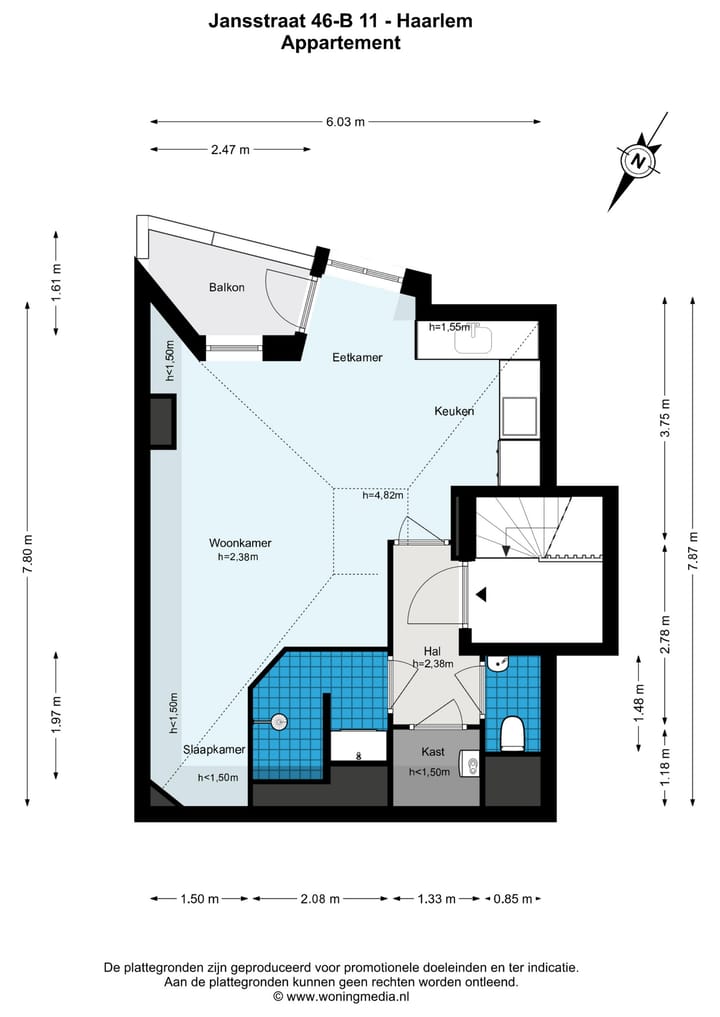 Studio te koop: Jansstraat 46B11, Haarlem