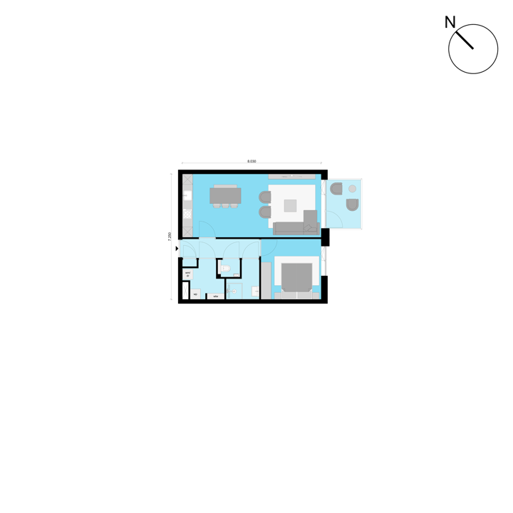 Foto 5 van HONGKONG 2-kamerappartement (Bouwnr. 5)