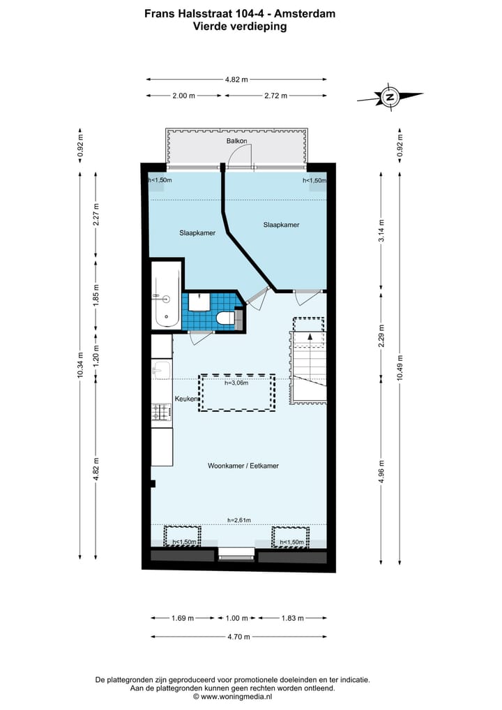 Appartement te koop: Frans Halsstraat 104-4, Amsterdam