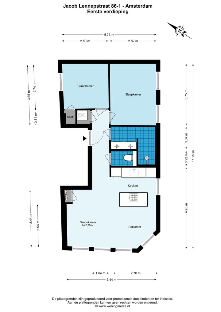 Appartement te koop: Jacob van Lennepstraat 86-1, Amsterdam