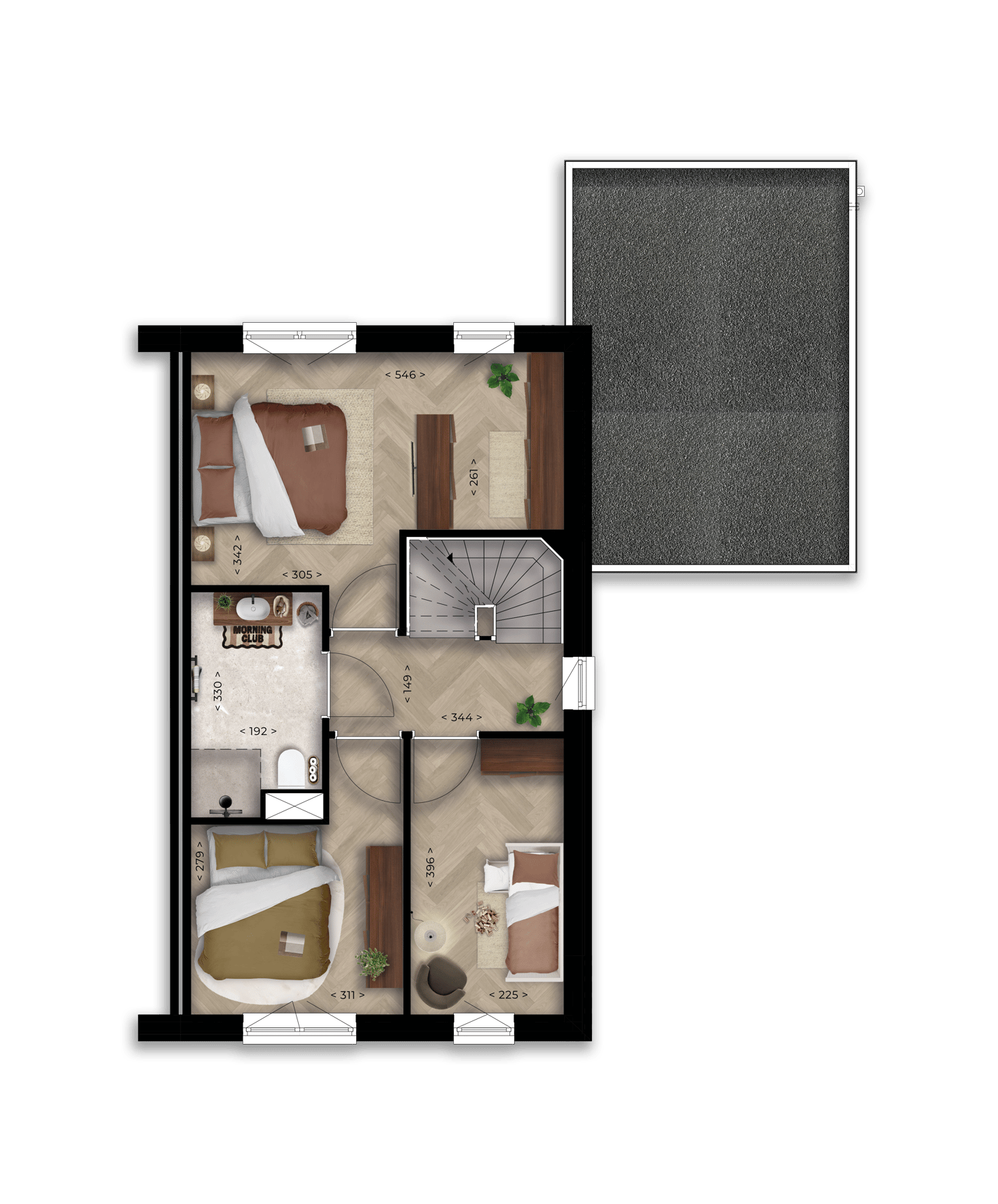 Foto 4 van 2^1-kapwoning type G (Bouwnr. G8)