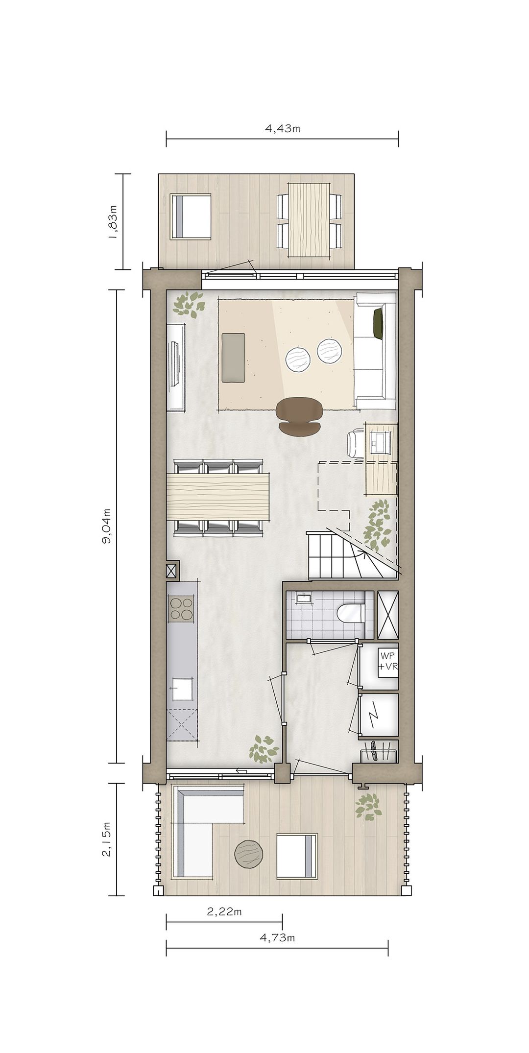 Foto 7 van Veranda tussenwoning (Bouwnr. 5)