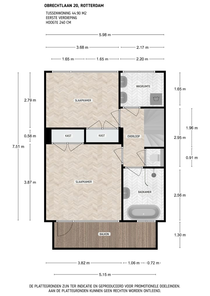 Tussenwoning te koop: Obrechtlaan 20, Rotterdam
