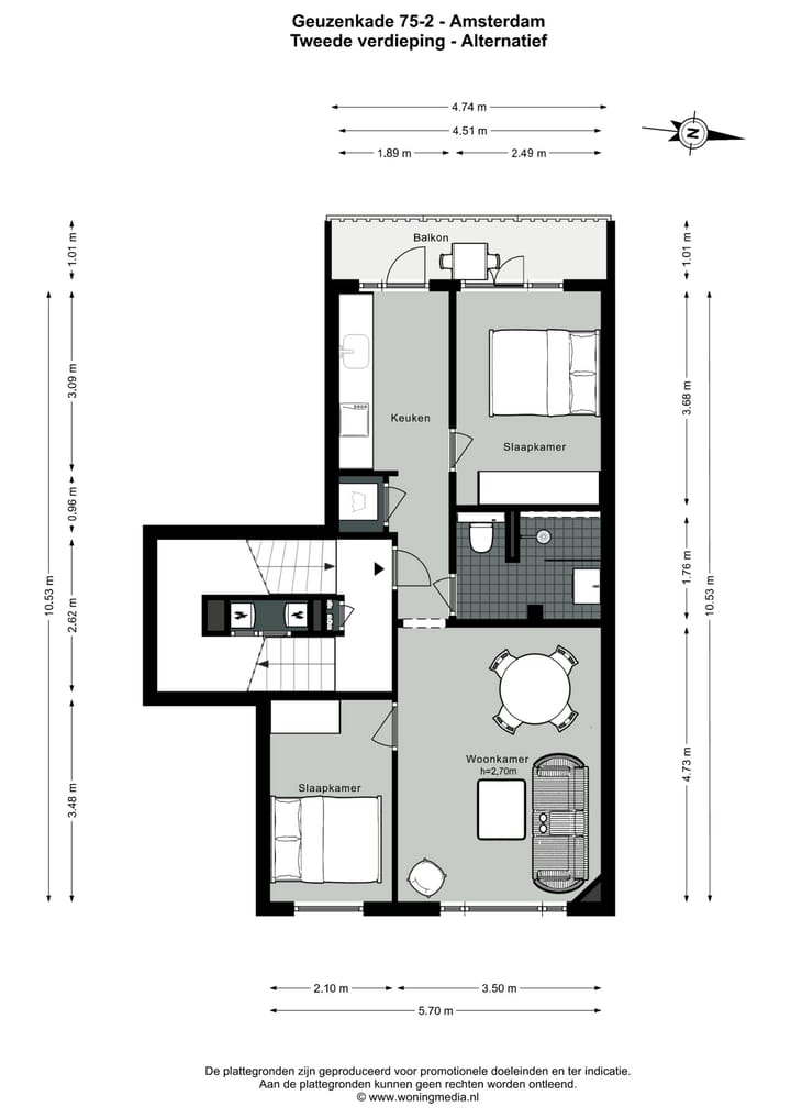 Appartement te koop: Geuzenkade 75-2, Amsterdam