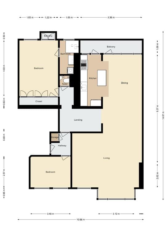 Appartement te huur: Stadionweg 122-1, Amsterdam