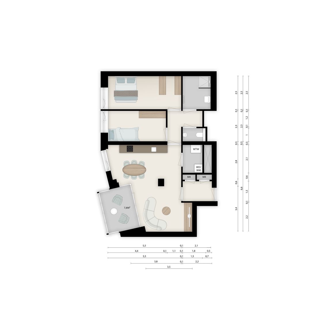 Photo 8 of 3-Kamer appartement M (Bouwnr. 411208)