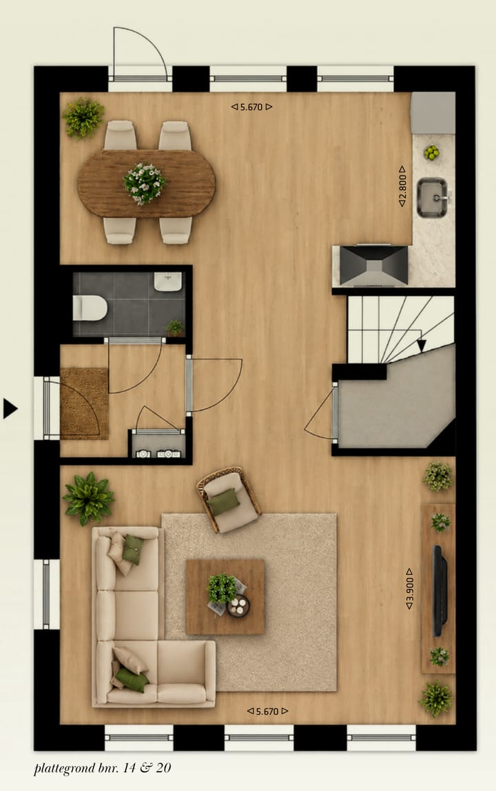 Photo 4 of Twee-onder-één-kapwoning gezinsvariant (Bouwnr. 14)