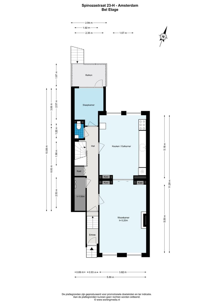 Appartement te koop: Spinozastraat 23H, Amsterdam