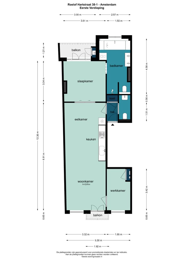 Appartement te koop: Roelof Hartstraat 38-1, Amsterdam