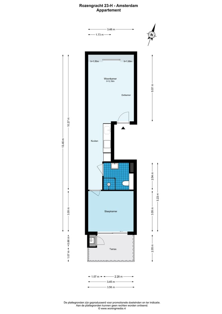 Studio te koop: Rozengracht 23H, Amsterdam