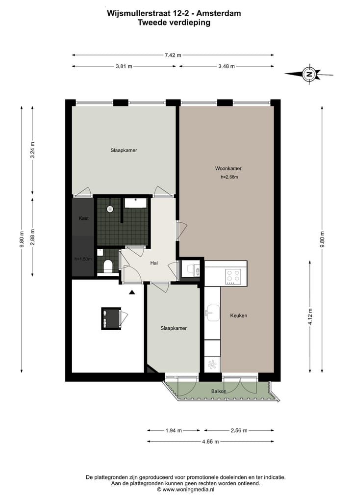 Appartement te koop: Wijsmullerstraat 12-2, Amsterdam