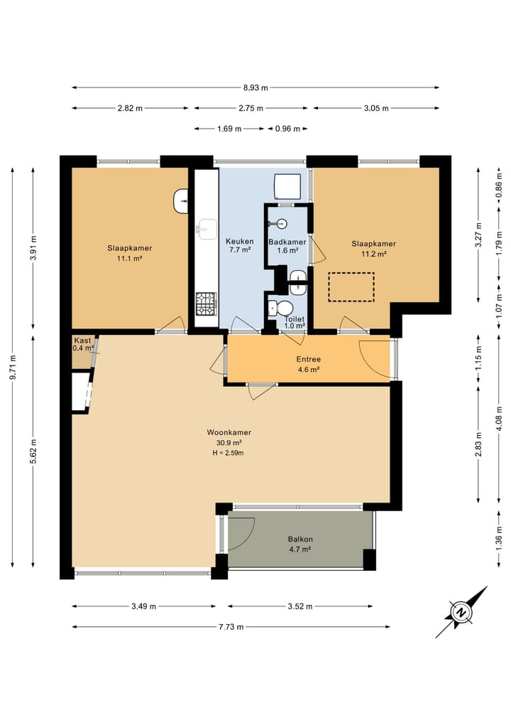 Appartement te huur: H. Kamerlingh Onnesweg 51B, Bussum