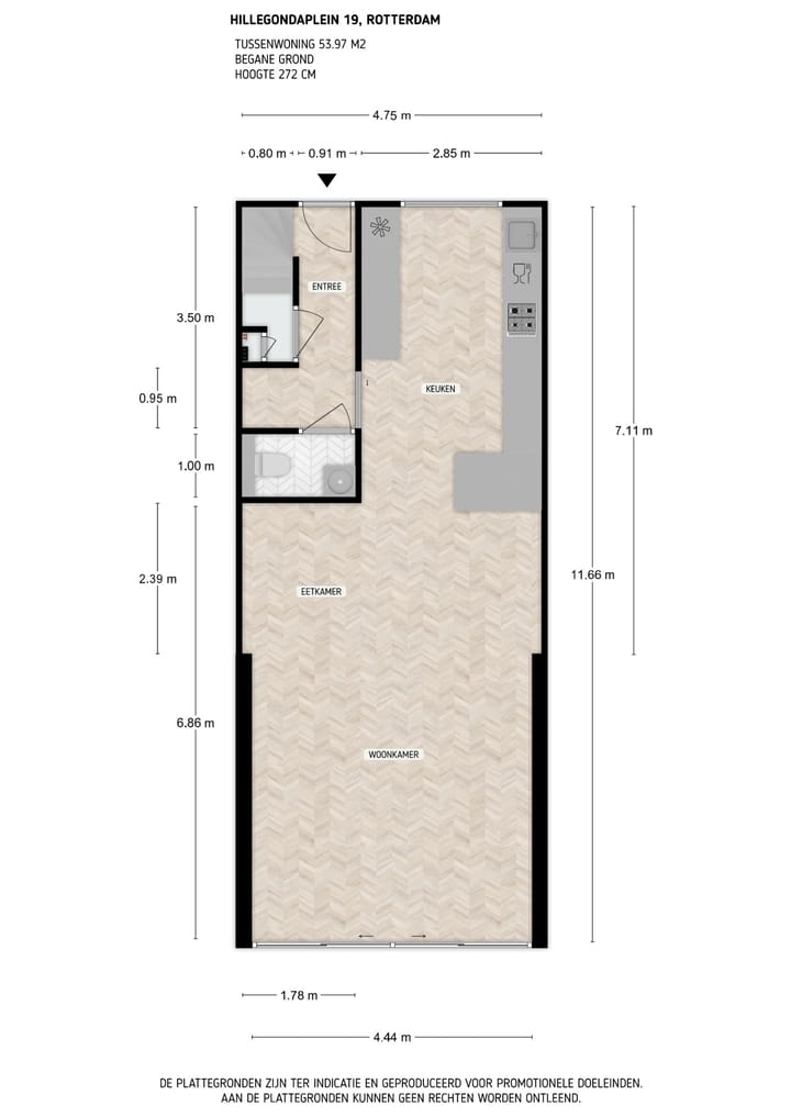 Tussenwoning te koop: Hillegondaplein 19, Rotterdam