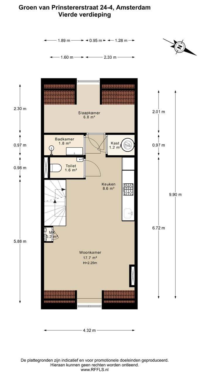 Appartement te koop: Groen van Prinstererstraat 24-4, Amsterdam
