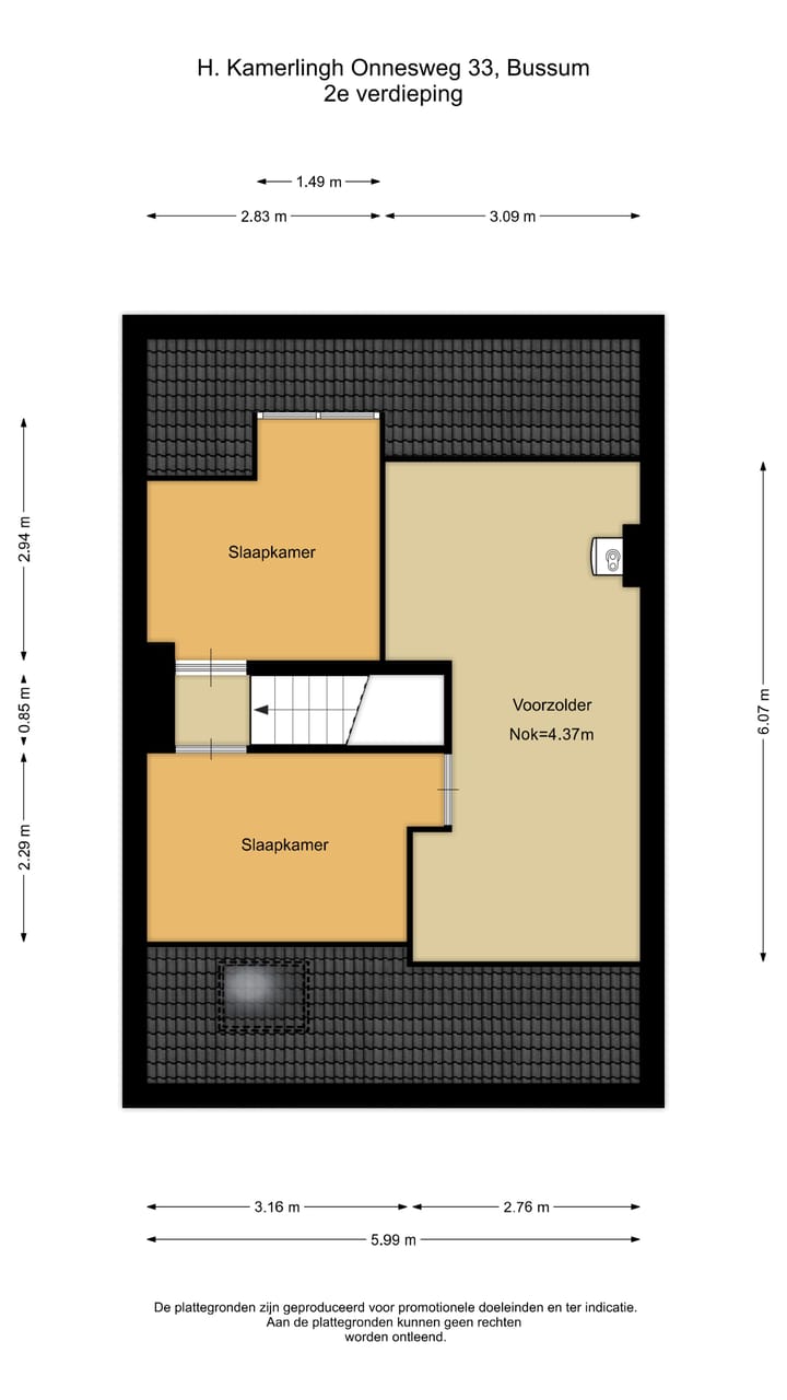 Tussenwoning te koop: H. Kamerlingh Onnesweg 33, Bussum