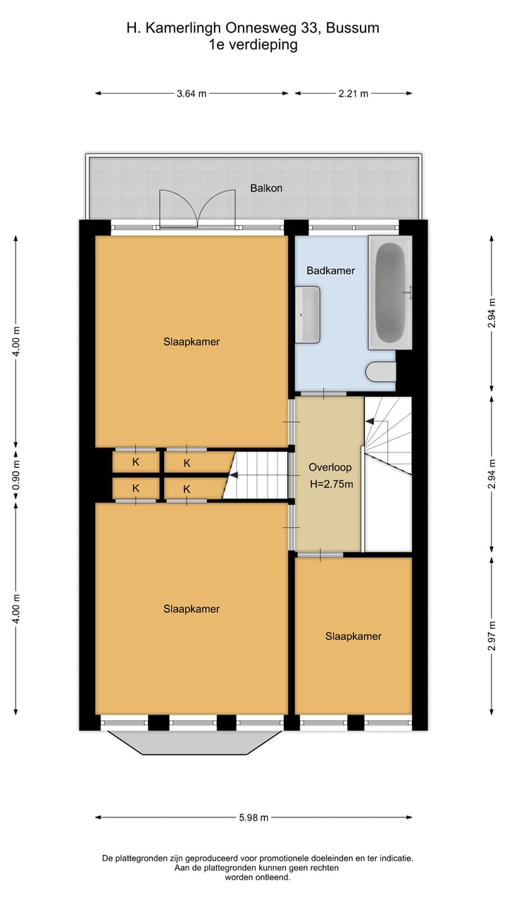 Tussenwoning te koop: H. Kamerlingh Onnesweg 33, Bussum