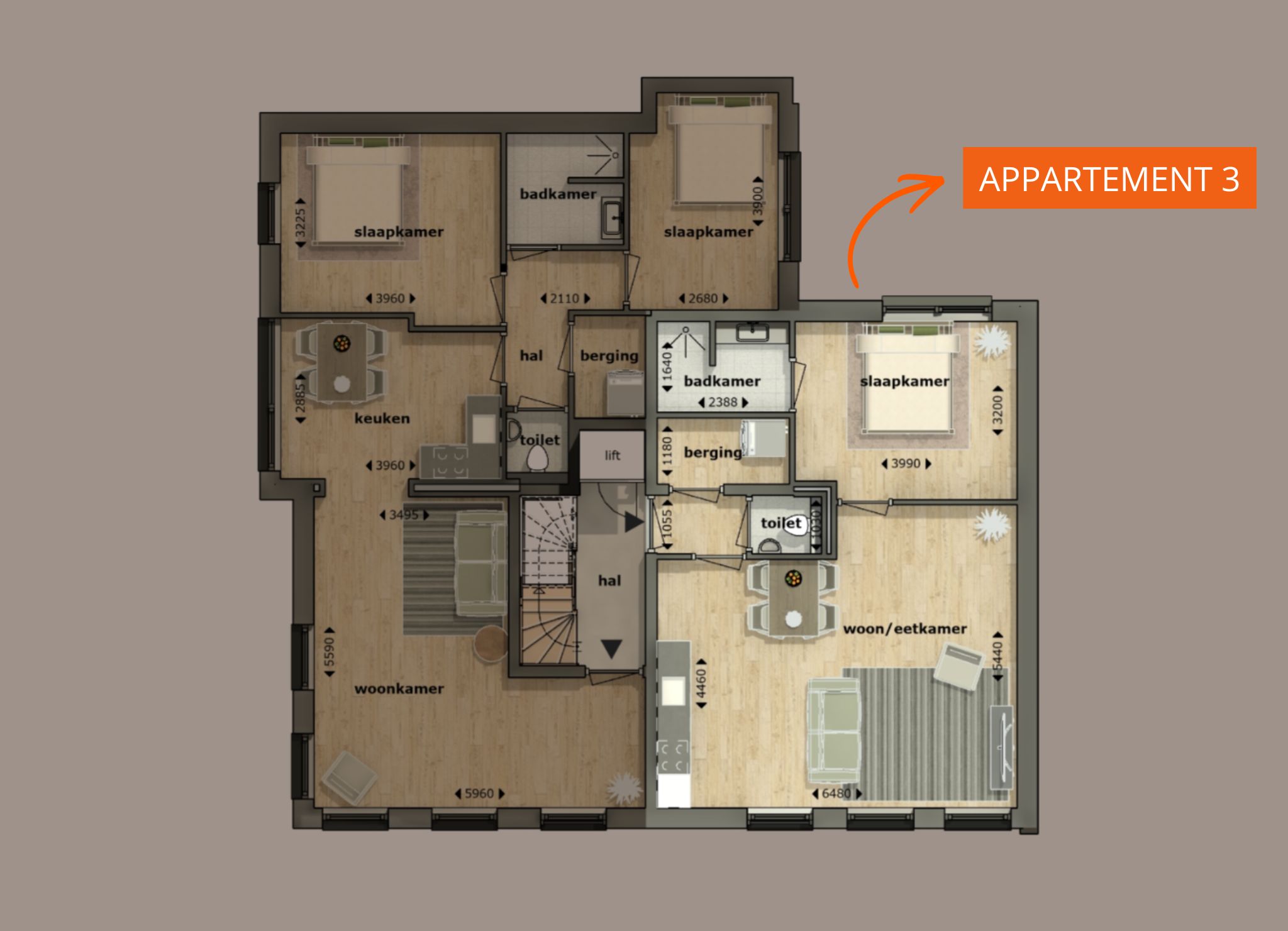Foto 3 van Type A - Appartement met 1 slaapkamer (Bouwnr. 3)
