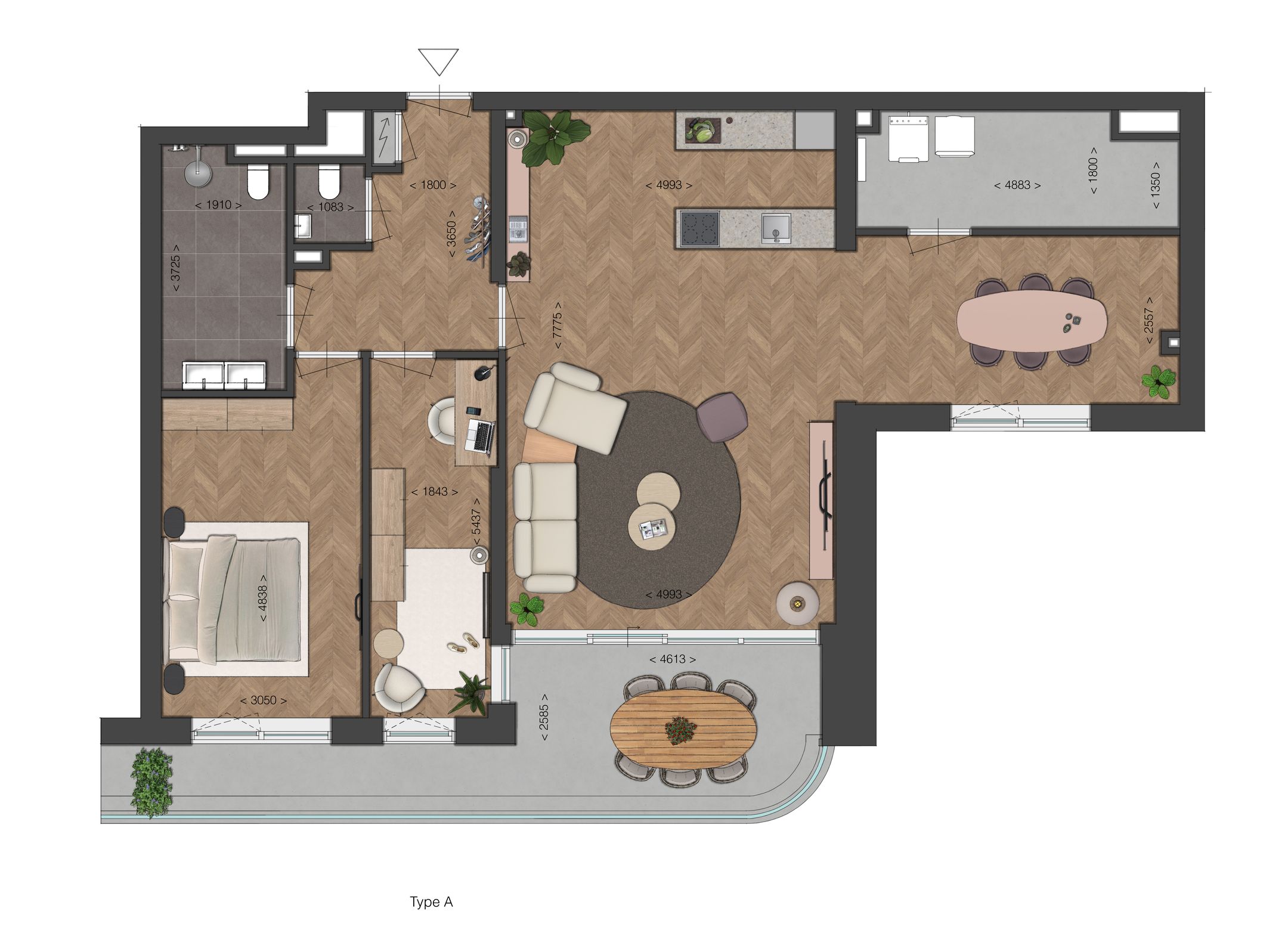 Foto 3 van Tussenappartement (Bouwnr. 1)