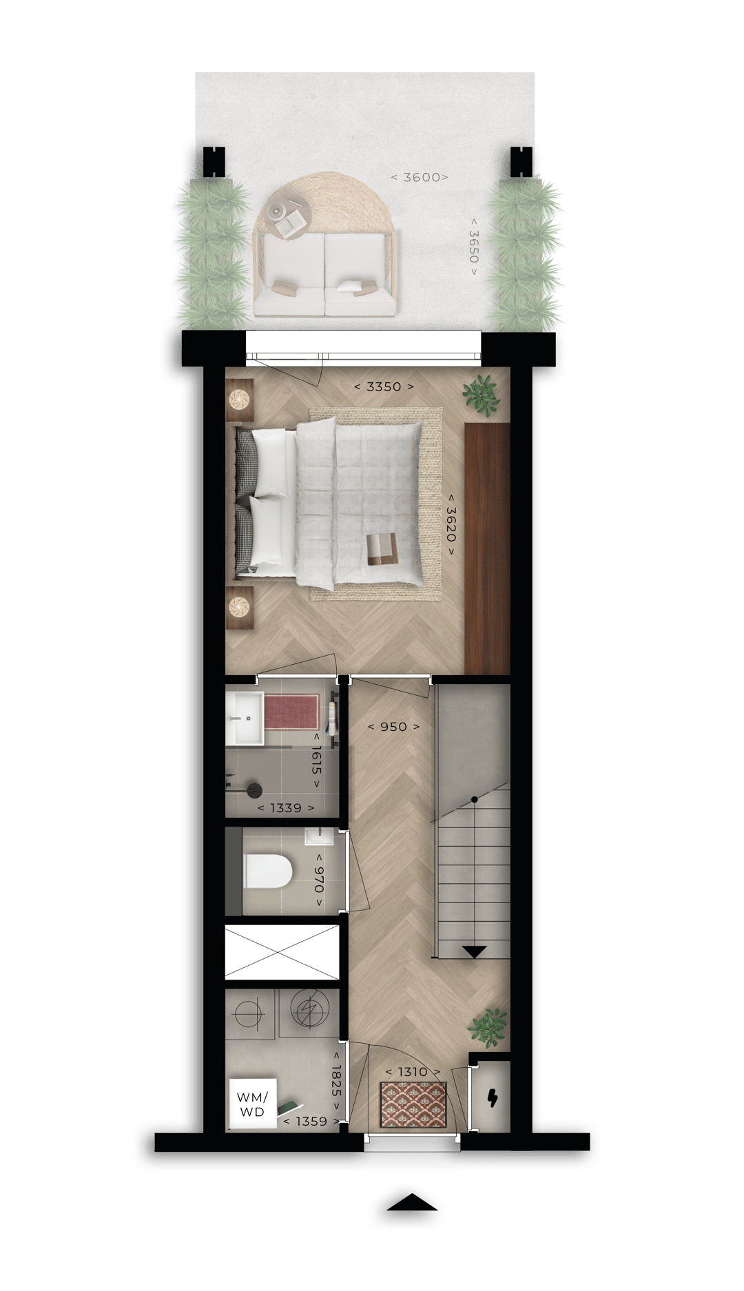 Foto 7 van 2-kamer maisonnette (Bouwnr. D1.05)