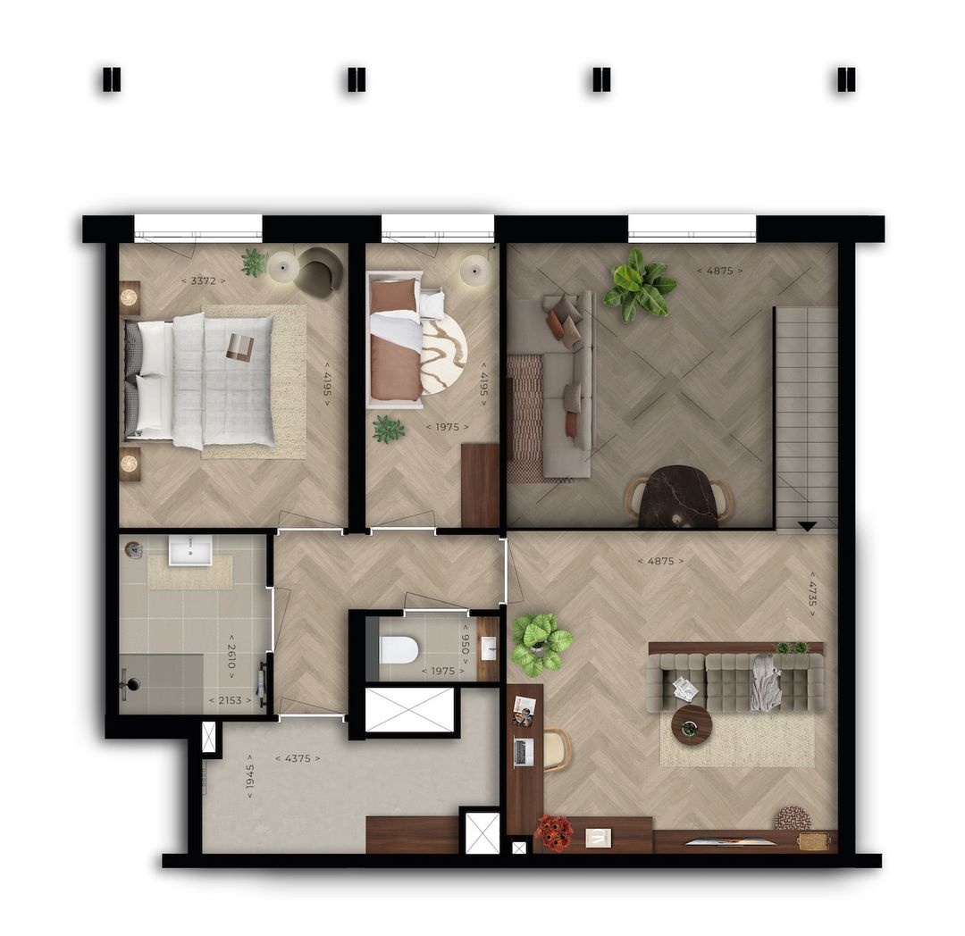 Foto 11 van 4-kamer tweelaagse penthouse (Bouwnr. D1.45)