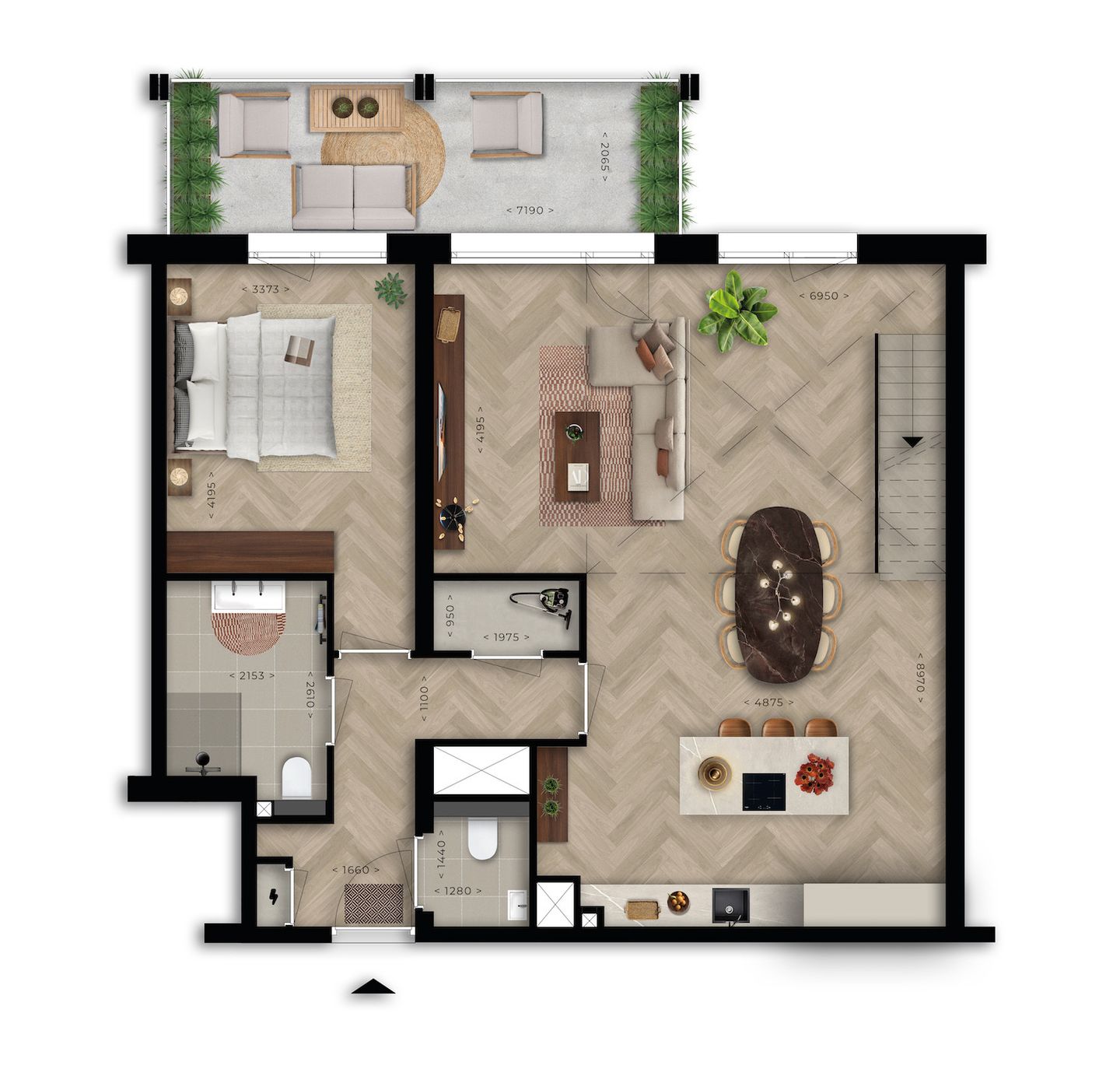 Foto 10 van 4-kamer tweelaagse penthouse (Bouwnr. D1.45)