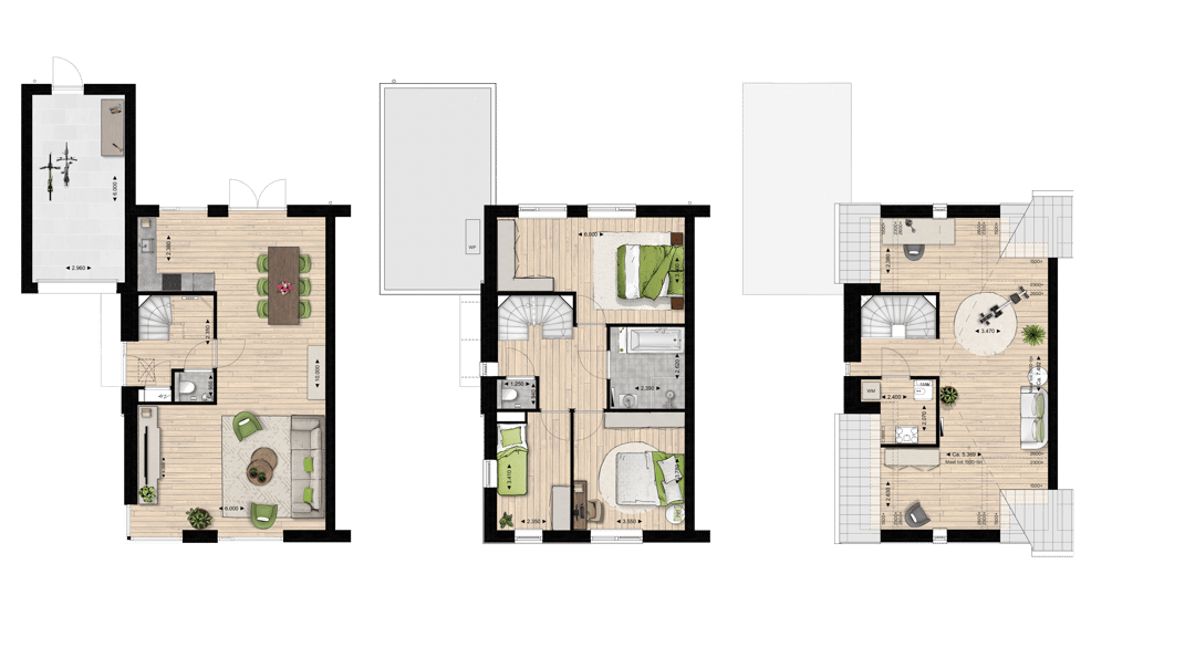 Foto 2 van A1 2^1 kapwoning (Bouwnr. 1)
