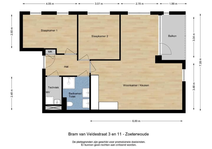 Appartement te huur: Bram van Veldestraat 3, Zoeterwoude