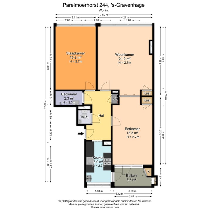 Appartement te koop: Parelmoerhorst 244, 'S-Gravenhage