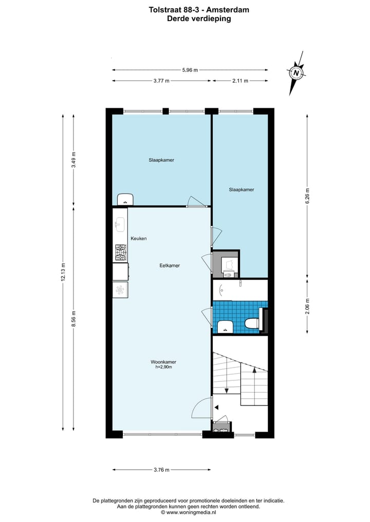 Appartement te koop: Tolstraat 88-3, Amsterdam