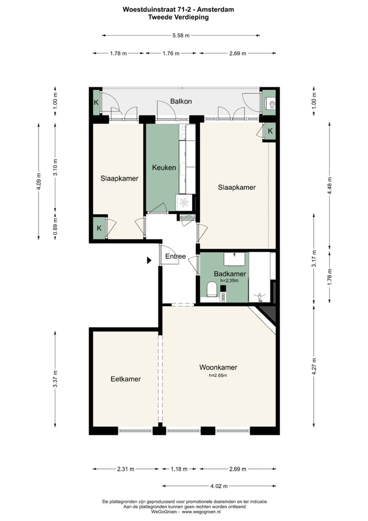 Appartement te koop: Woestduinstraat 71-2, Amsterdam