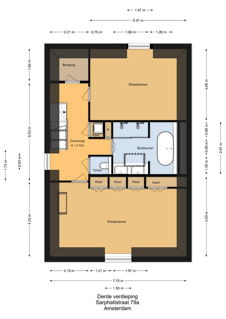 Appartement te koop: Sarphatistraat 79A, Amsterdam