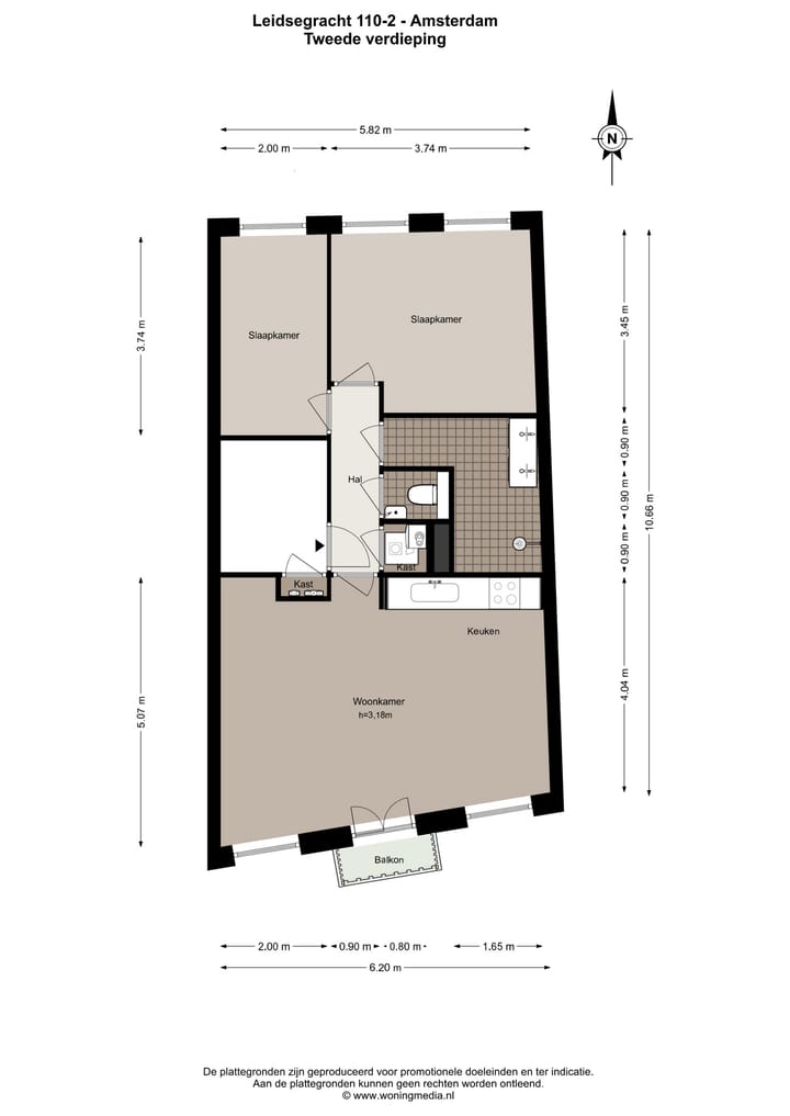 Appartement te koop: Leidsegracht 110-2, Amsterdam