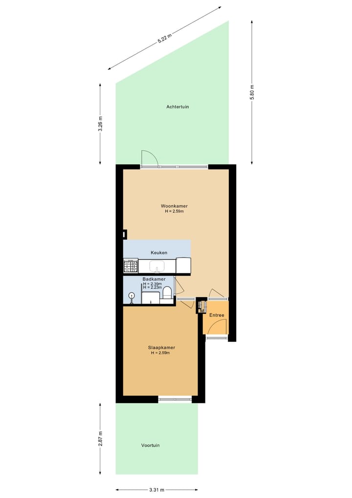 Studio te koop: Honingstraat 33, Hilversum
