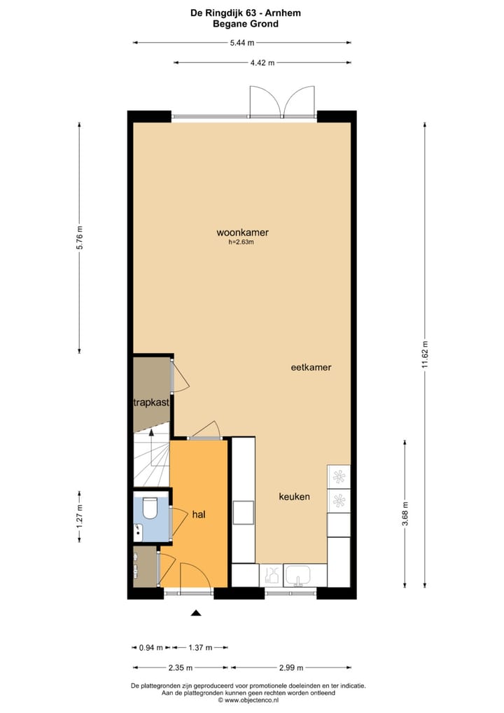 Tussenwoning te koop: Ringdijk 63, Arnhem