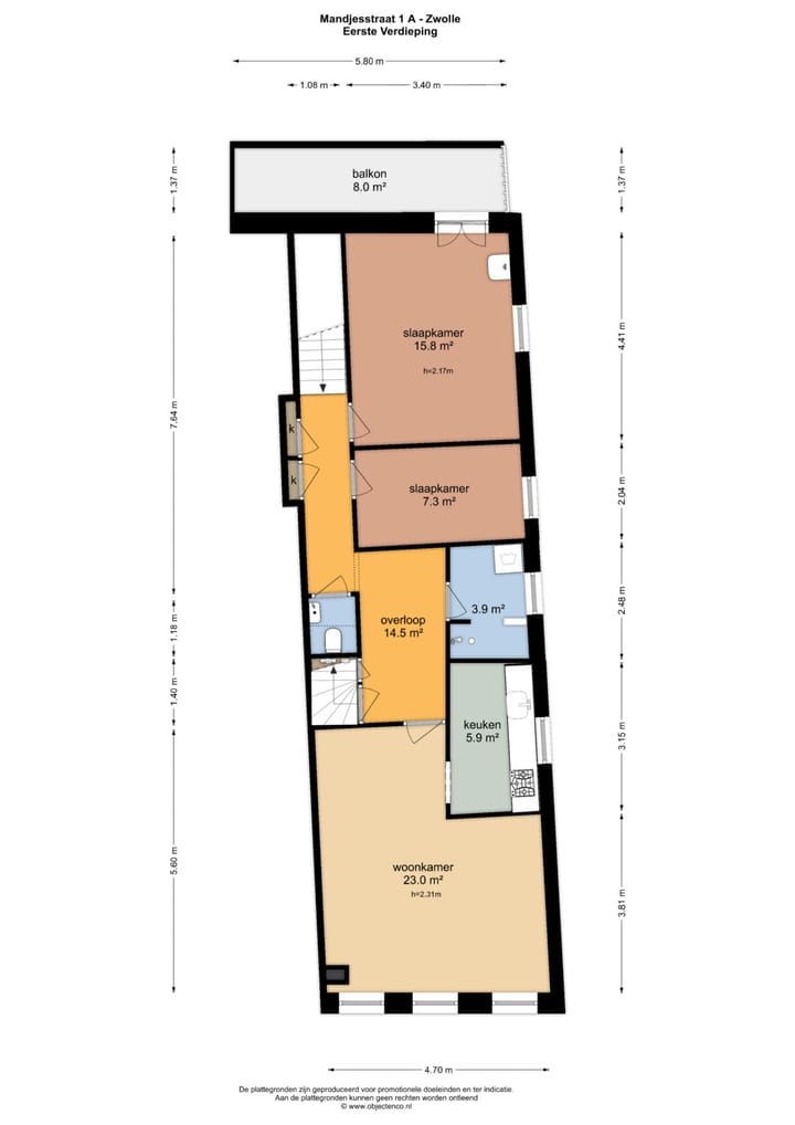 Appartement te koop: Mandjesstraat 1A, Zwolle