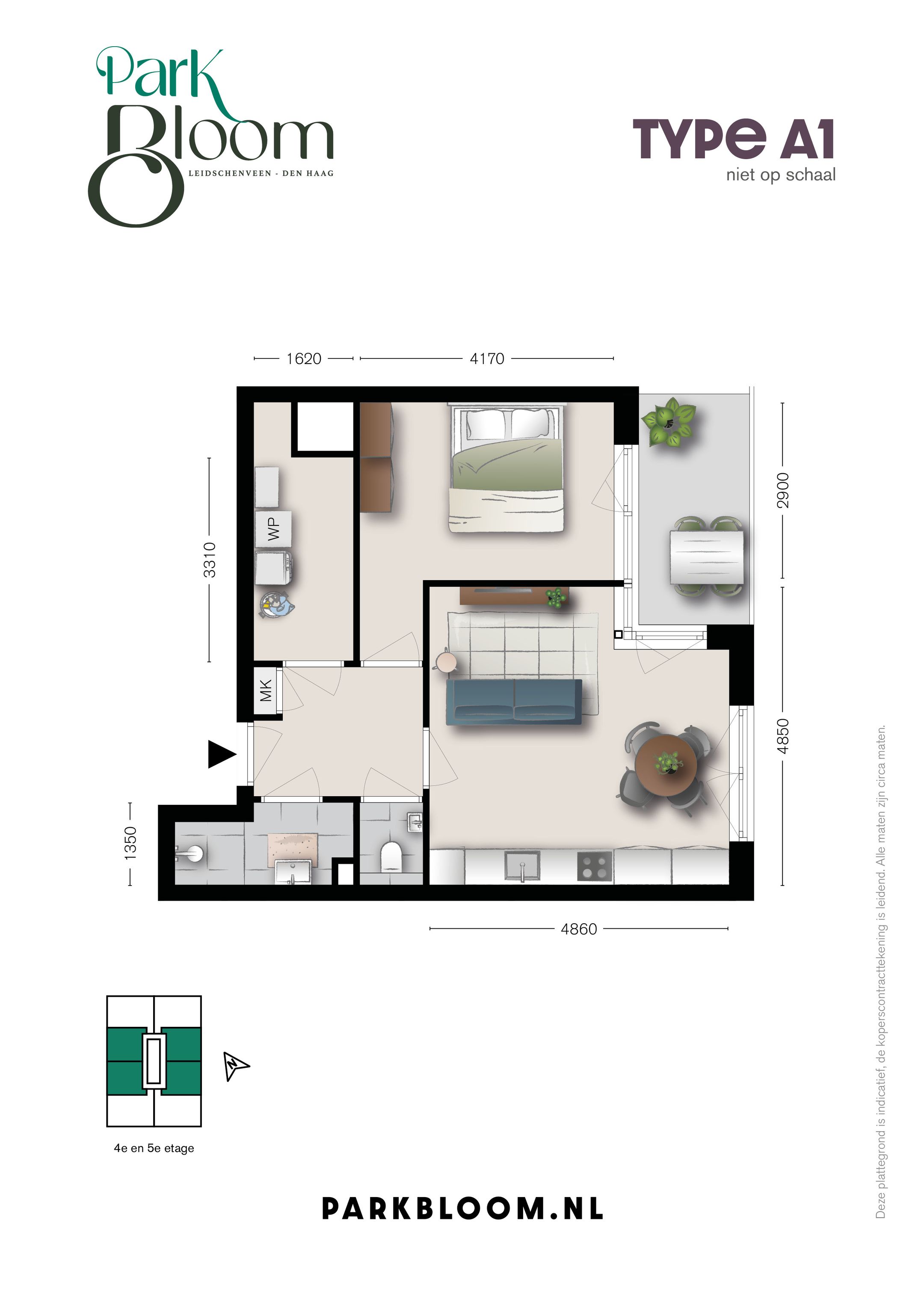 Foto 12 van Park Bloom 3 kmr-appt Type C (Bouwnr. 3.51.7)