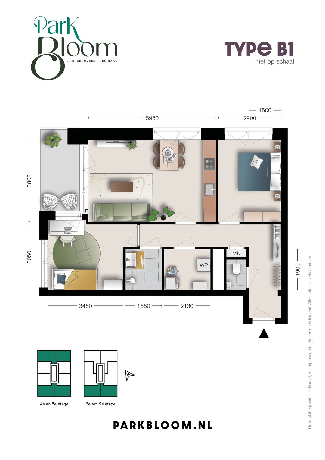 Foto 16 van Park Bloom 3 kmr-appt Type C (Bouwnr. 3.51.7)