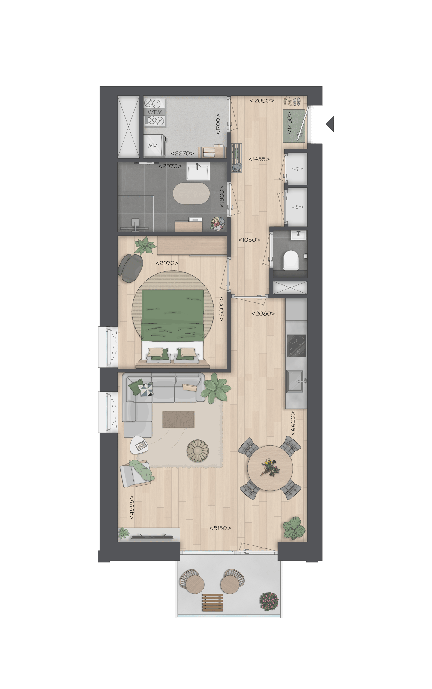 Photo 5 of Tweekamer hoekappartement (Bouwnr. 71)