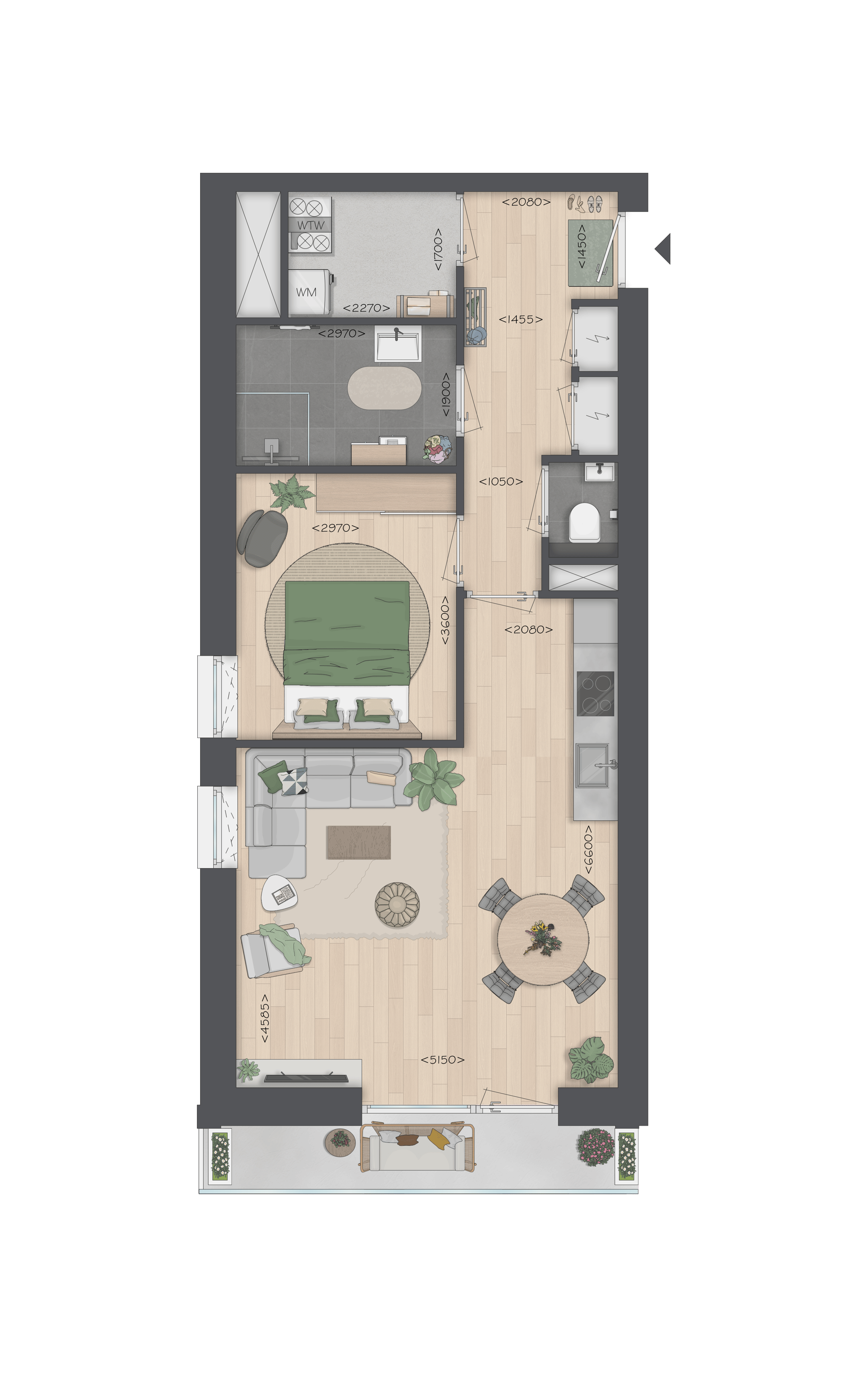 Photo 3 of Tweekamer hoekappartement (Bouwnr. 71)