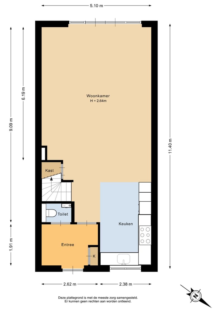 Tussenwoning te koop: Slagenland 13, Assendelft