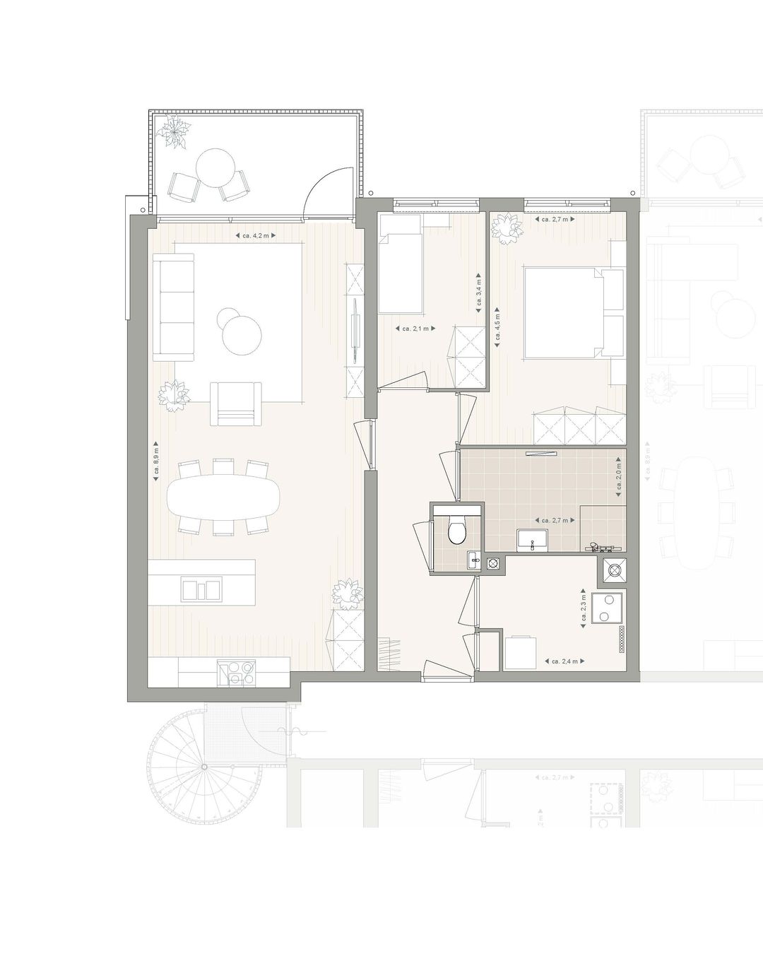 Foto 8 van 3- kamer appartement (Bouwnr. A03)
