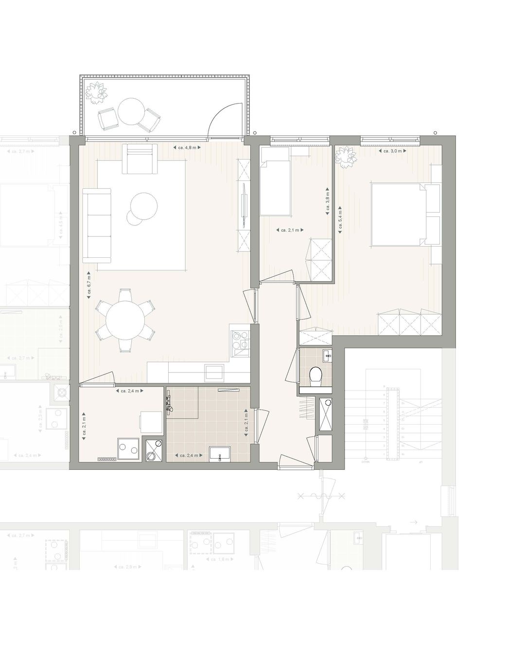 Foto 8 van 3- kamer appartement (Bouwnr. A05)