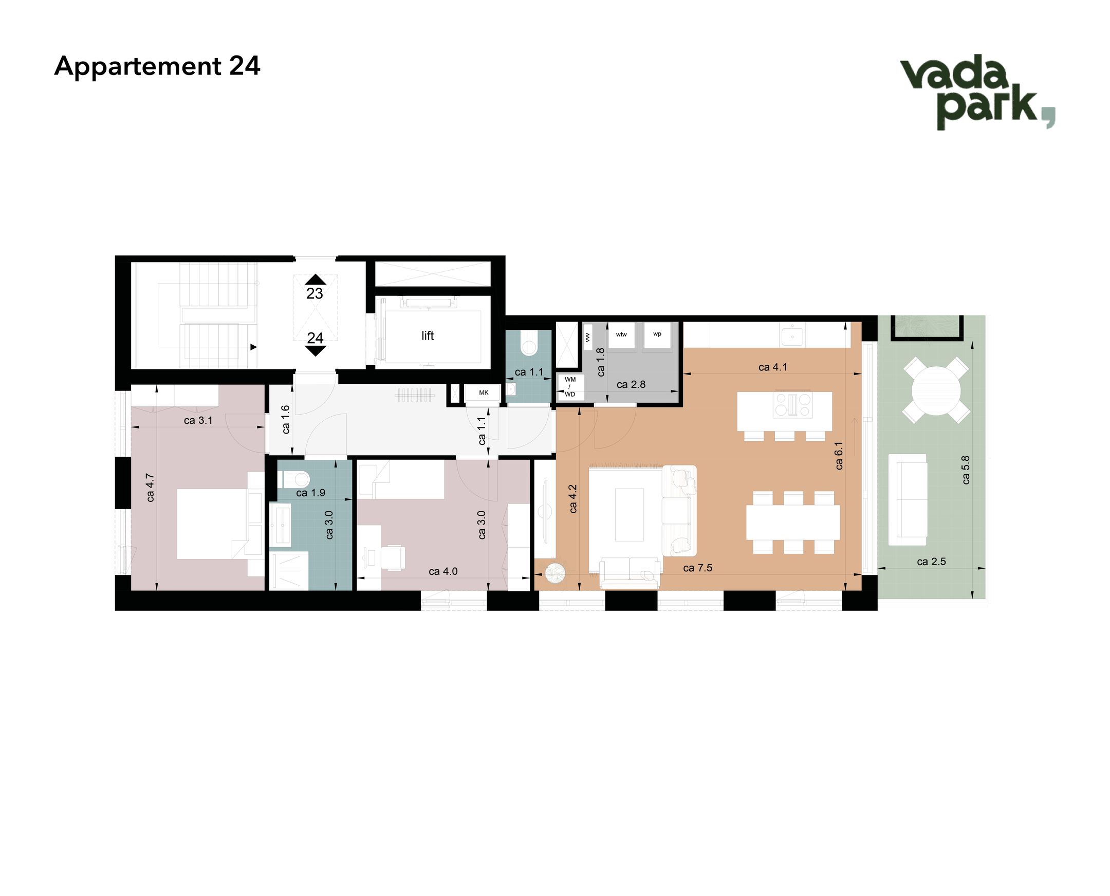 Photo 6 of 8 luxe appartementen - Villa Vada VADO2b (Bouwnr. 24)