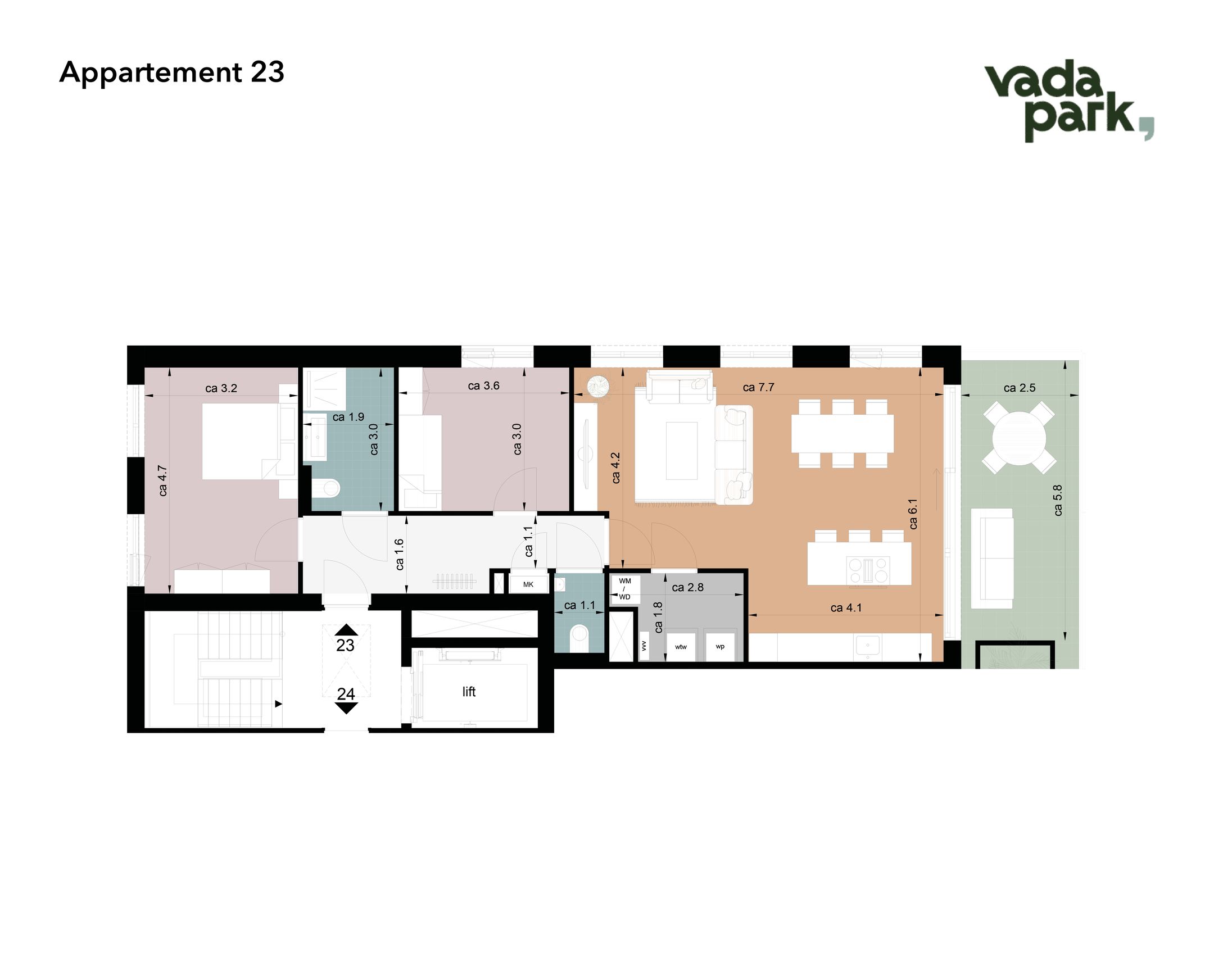 Photo 6 of 8 luxe appartementen - Villa Vada VADO2b (Bouwnr. 23)